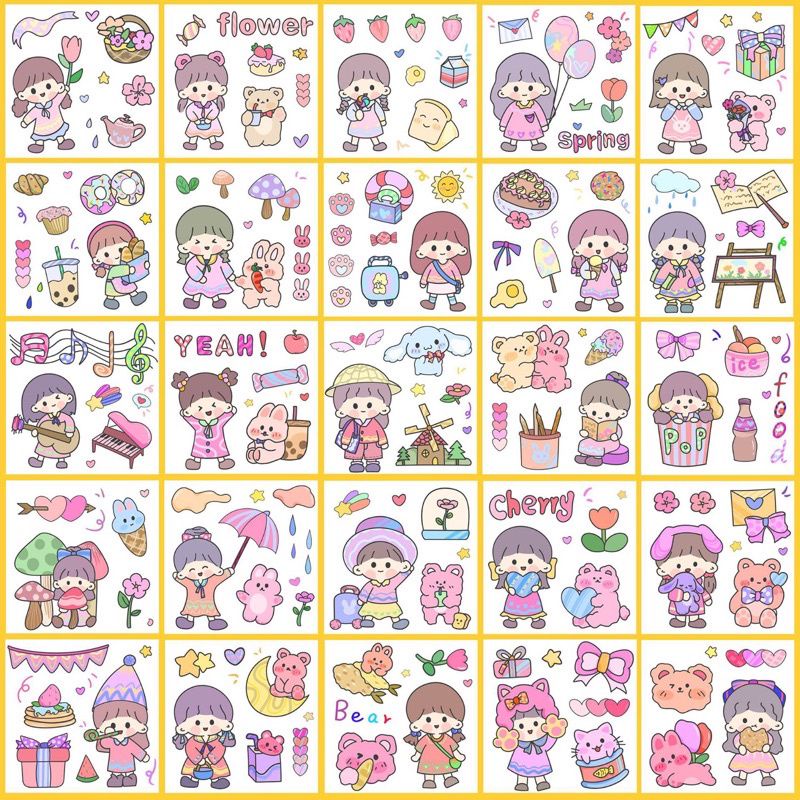 Jual STICKER STIKER LUCU AESTHETIC [HARGA 1 LEMBAR] / 2D TUMBLER/ 50 ...
