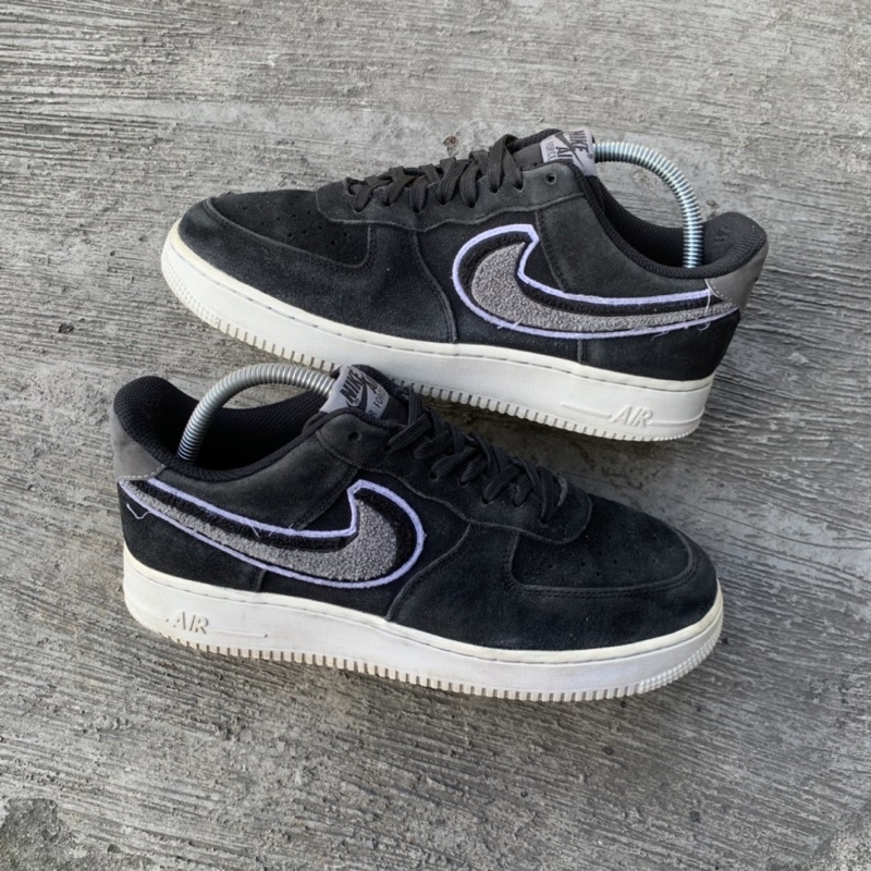air force 1 low 3d chenille swoosh black cool grey