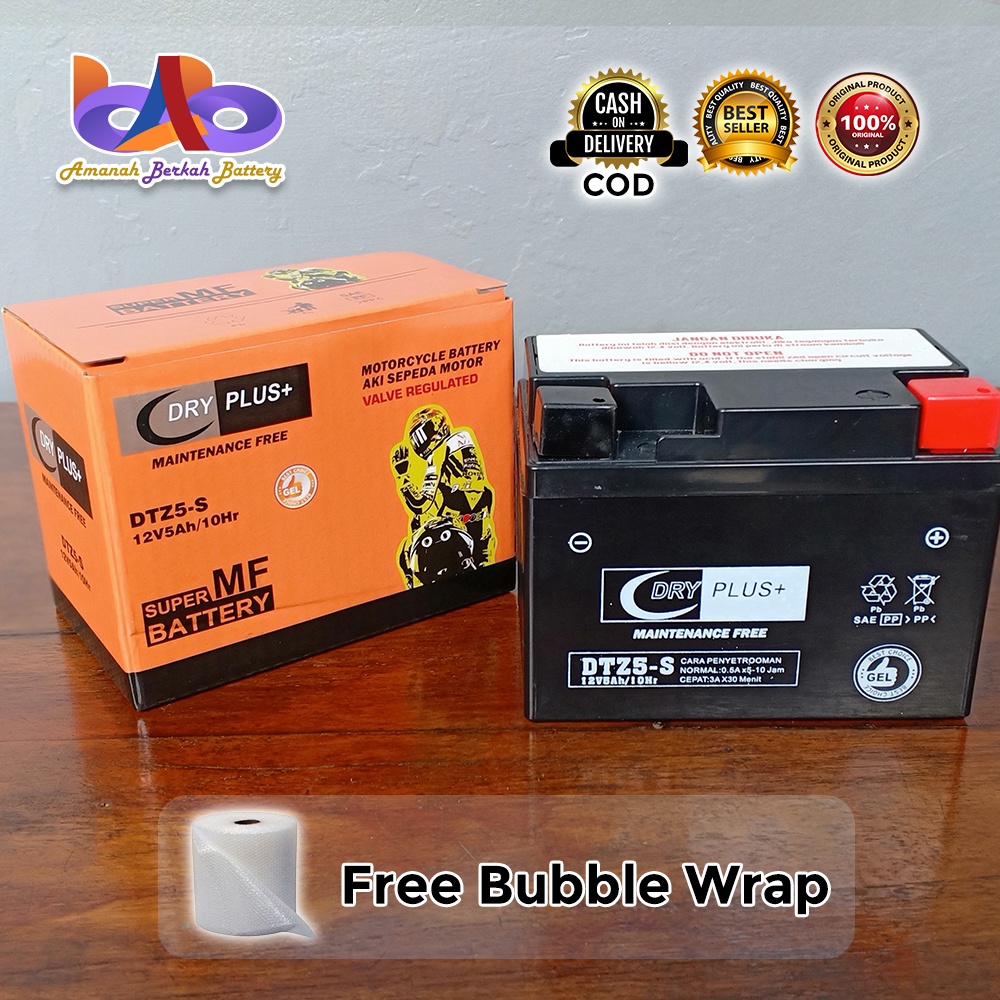 Jual Aki Motor Beat, Vario 110, Scoopy, Revo GTZ5S Dry Plus Aki Kering