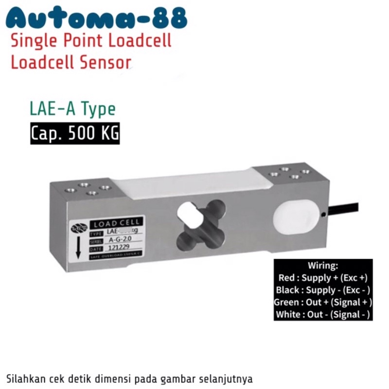 Jual Loadcell Sensor LAE-A 500kg Load cell 150mm x 35mm x 40mm baut ...