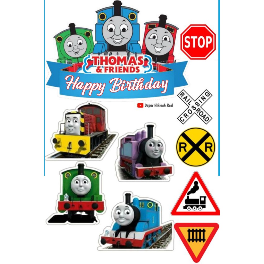 Jual CETAK TOPPER CAKE ULANG TAHUN HIASAN KUE THOMAS AND FRIENDS