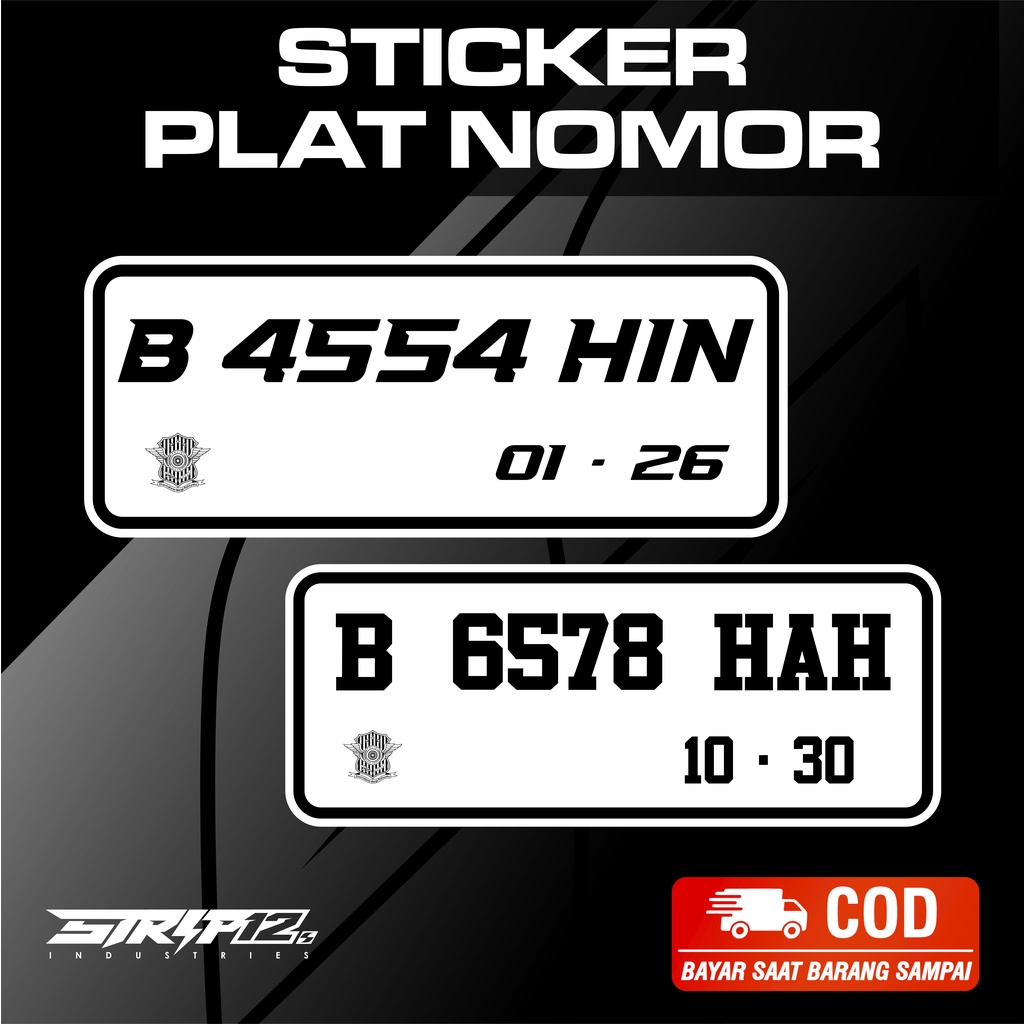 Jual Stiker Plat Nomor Terbaru Plat Nomor Putih Stiker Plat Motor