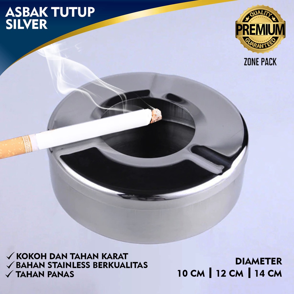 Jual Asbak Tutup Silver Asbak Rokok Bulat Stainless Asbak Rokok Silver Rounded Tabletop