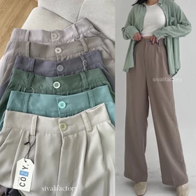 SIVALI Loose Pants 332 Trousers Wanita PART 1 Celana Anti Kusut Celana Kulot Wanita Celana