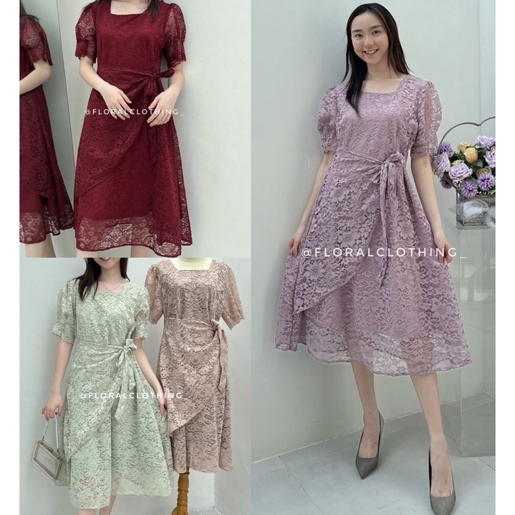 Jual dress kondangan pesta korean look elegan F147 Shopee Indonesia