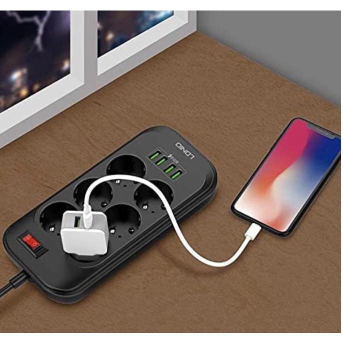 Jual Original LDNIO Power Socket 6 Port USB 4 Port Stop Kontak | Shopee ...