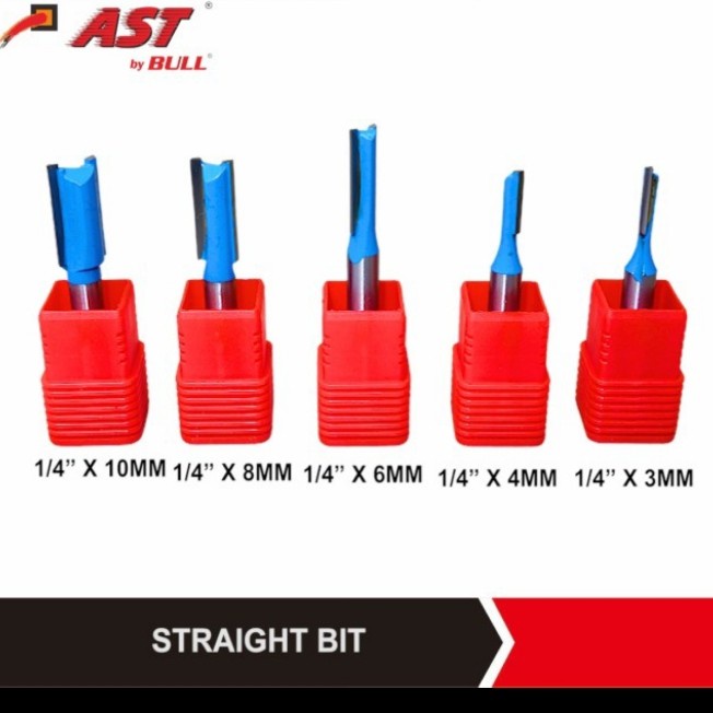 Jual mata router straight bit Ast 1/4 x 10mm | Shopee Indonesia