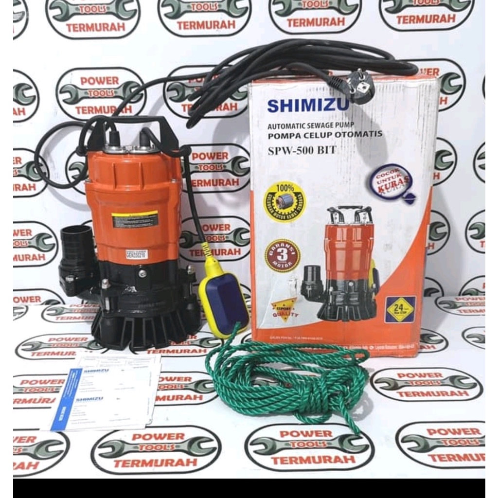 Jual POMPA AIR RENDAM CELUP LISTRIK SHIMIZU TYPE SPW 500 BIT AUTO ...