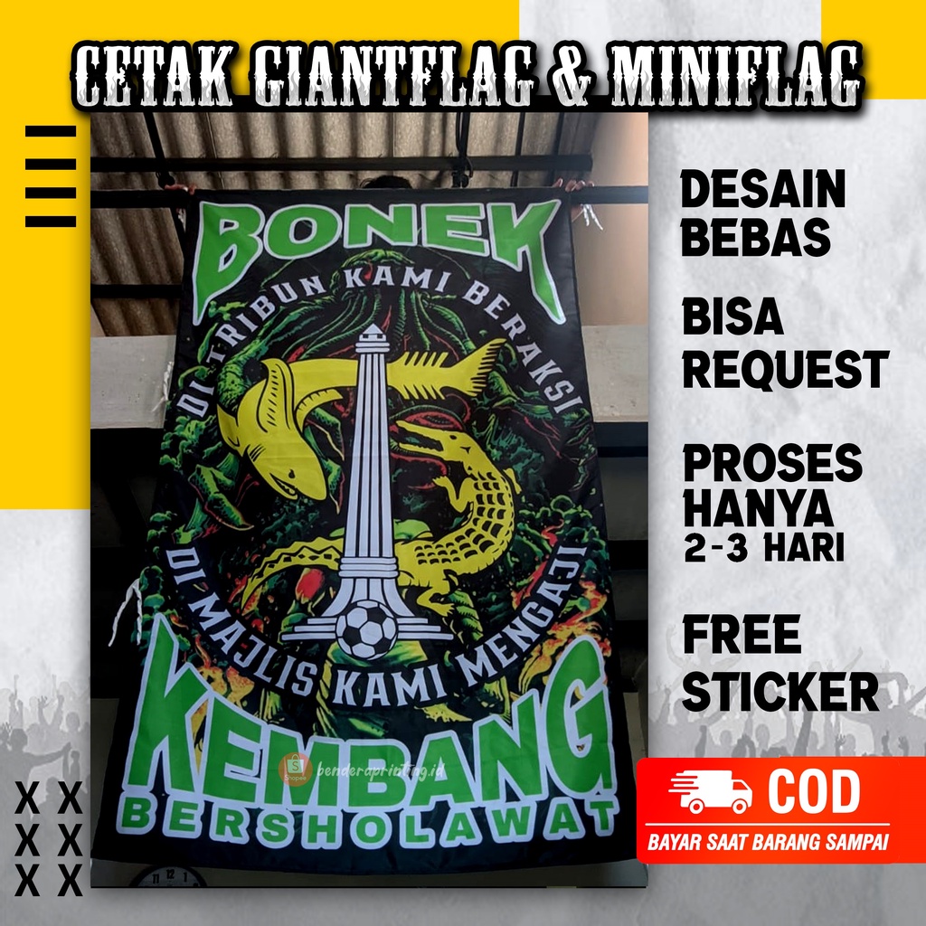 Jual CETAK GIANT FLAG &amp; MINIFLAG CUSTOM Gambar Bebas 2-4 Hari | Shopee ...