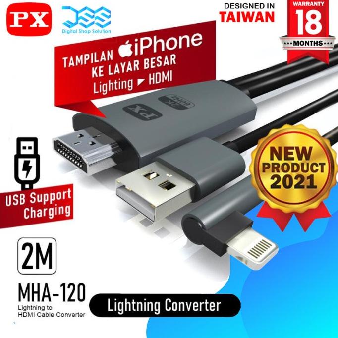 Jual Kabel Mhl Lightning Converter Iphone Ipad Ke Hdmi Meter Px Mha D Shopee Indonesia