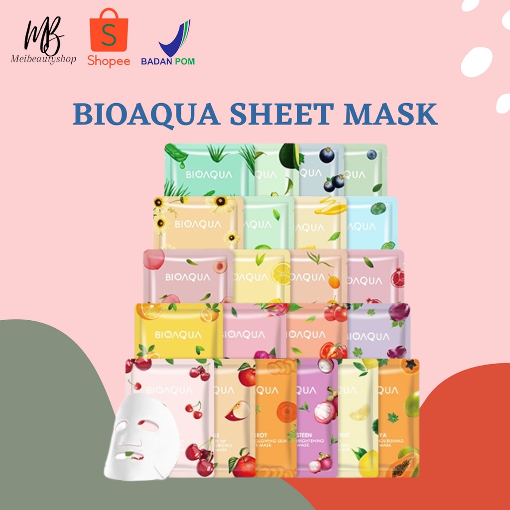 Jual Bioaqua Sheet Mask Masker Tissue Wajah Bioaqua Sachet Bpom