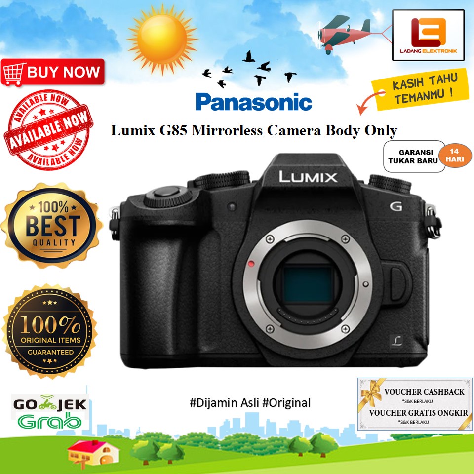 Jual Panasonic Lumix G85 Mirrorless Camera Body Only GARAMSI RESMI