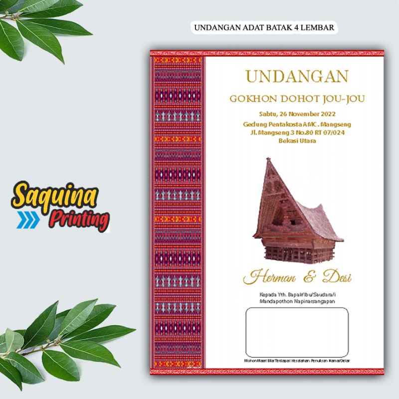 Jual Undangan Pernikahan Adat Batak | Shopee Indonesia