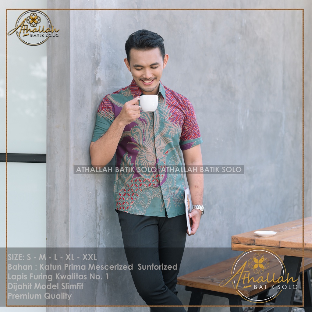 Jual TERLARIS.!! BAJU BATIK PRIA LENGAN PENDEK KEMEJA BATIK PRIA KEREN