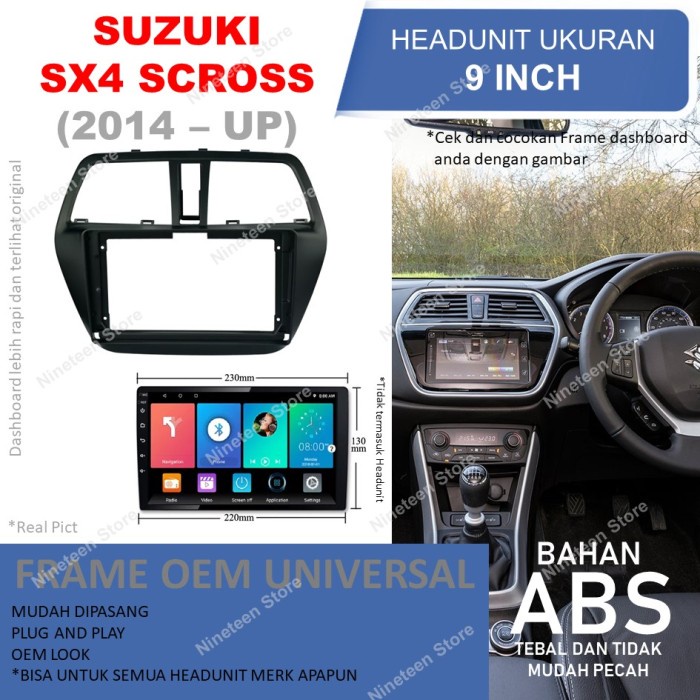 Dashboard Mat Voor Suzuki SX4 Voor S-Cross 2013 2014 2015 2016 2017 2018 2019 2020 Auto Dashboard Mat Vermijd Licht Zonnescherm Pad Cover Tapijten Auto Dashboard Cover(A LHD Red Side