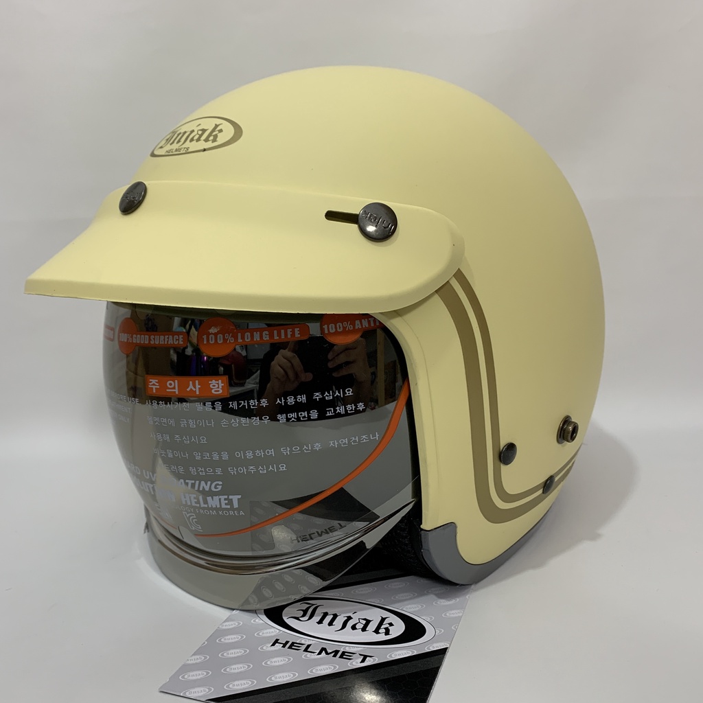 Jual Helm Bogo Injak 06 Cream Doff - Kaca Dalam Helm - Helm Retro SNI ...