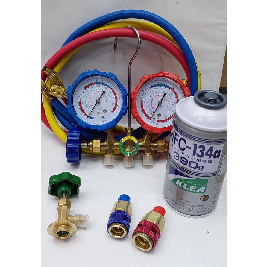 Jual Paket komplit isi AC mobil R134a double manifold | Shopee Indonesia
