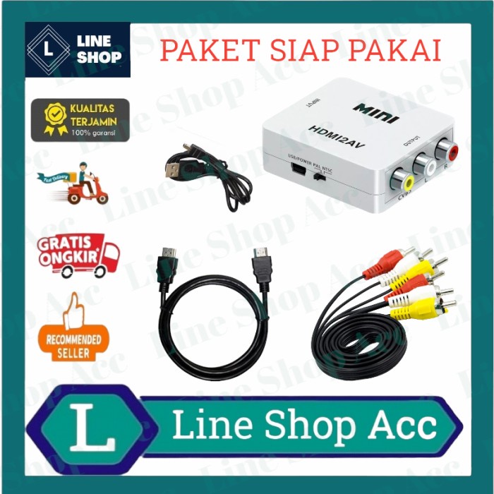 Jual Paket Siap Pakai HDMI Ke Tv Tabung / HDMI To AV RCA | Shopee Indonesia