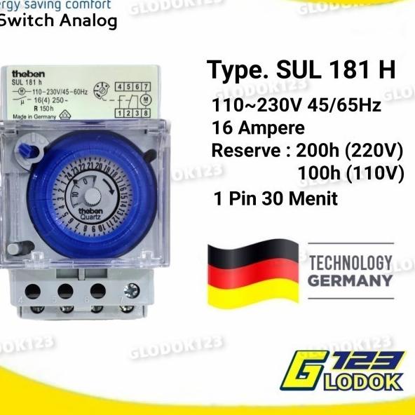 Jual Timer Analog Theben Switch 24Jam Panel Otomatis SUL 181D 181H ...