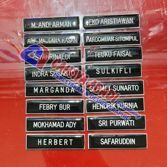 Jual Id Tag Nama Dada Atau Name Tag Atau Papan Nama Pdh Pns Grafir