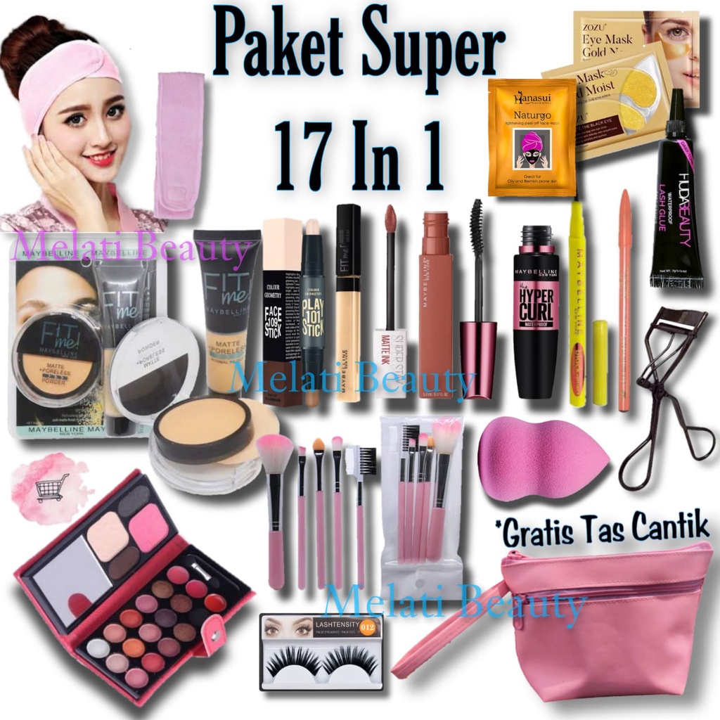Jual Paket Hemat Kosmetik Super Lengkap 17 In 1 / Paket Kosmetik