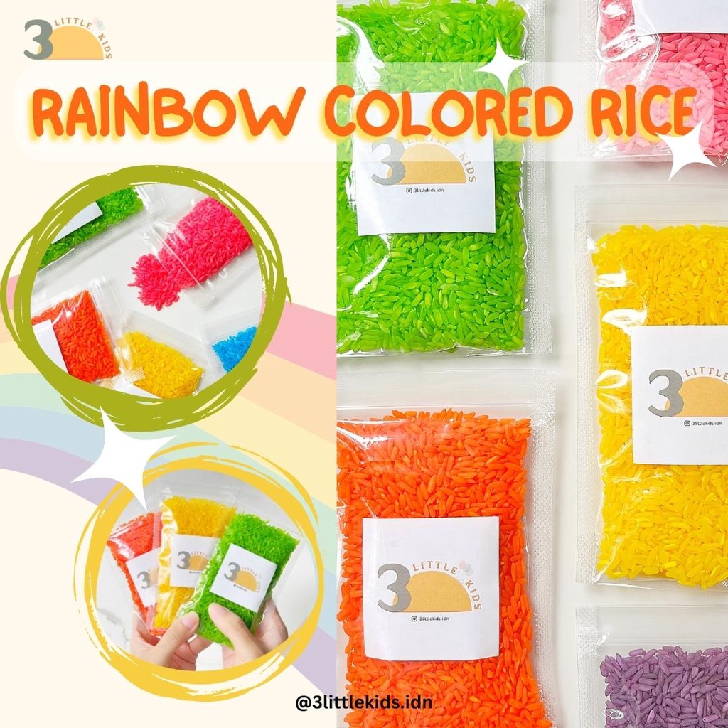 Jual 3LITTLEKIDS - Rainbow Colored Rice - Beras Warma Warni 100 gram ...