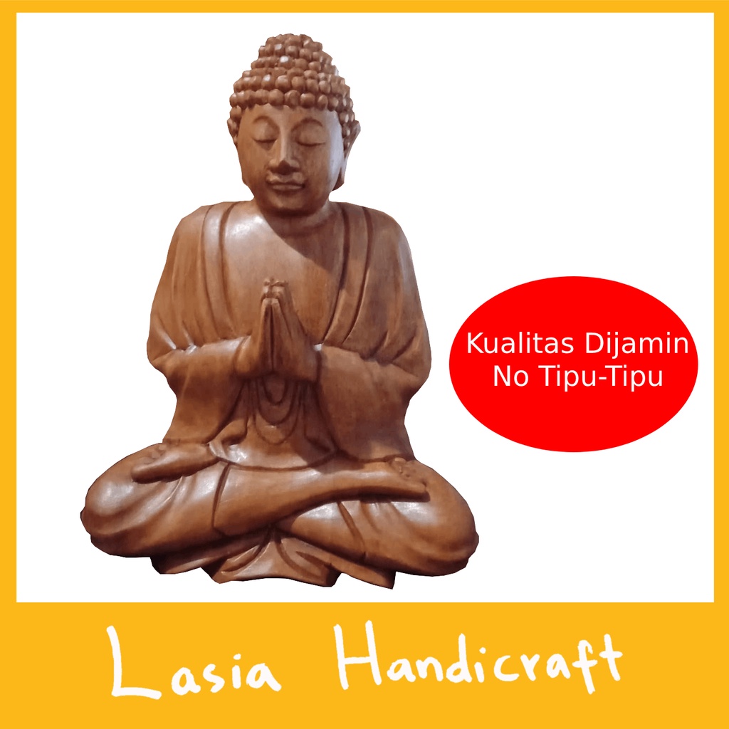 Jual Patung Sculpture Kayu Wood Budha Buda Buddha Budda Sedang Kayu