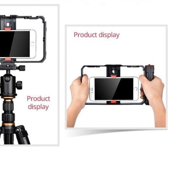 Jual Smartphone Rig Handheld Stabilizer Holder with Bracket Led Mic ...