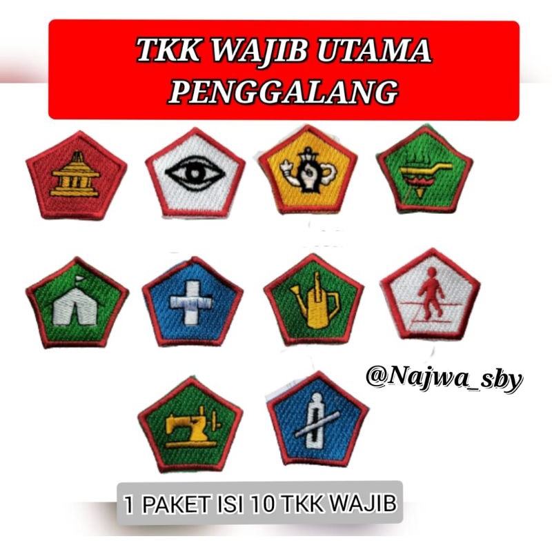 Jual Bet Badge Tkk Wajib Utama Penggalang Harga 1 Paket Isi 10