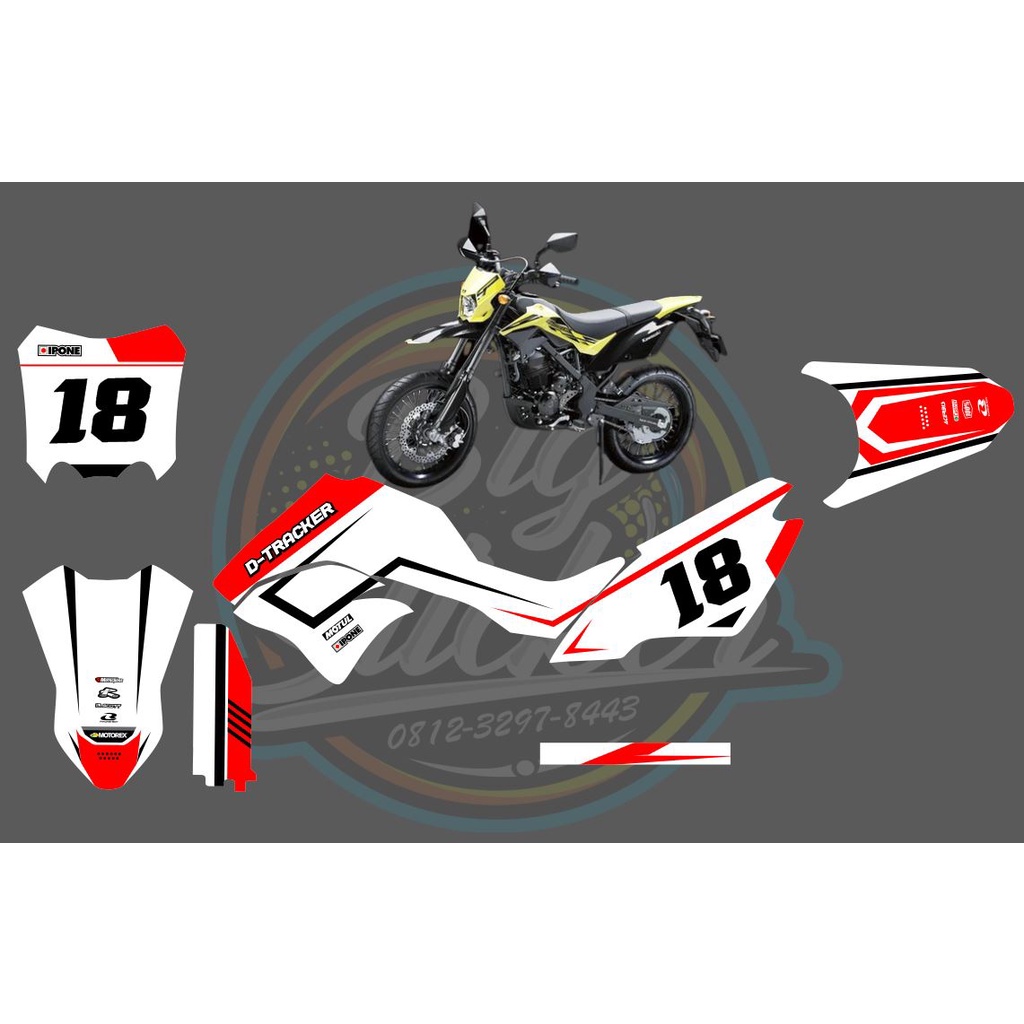 Jual DECAL STICKER MOTOR KAWASAKI KLX DTRACKER FULL BODY DESAIN FULL