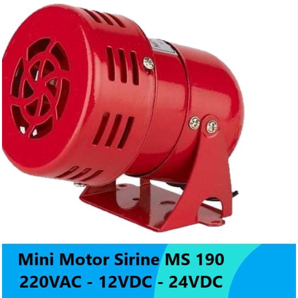 Jual Mini Motor Sirine Sirene MS-190 MS190 220VAC 12VDC 24VDC Iterno ...