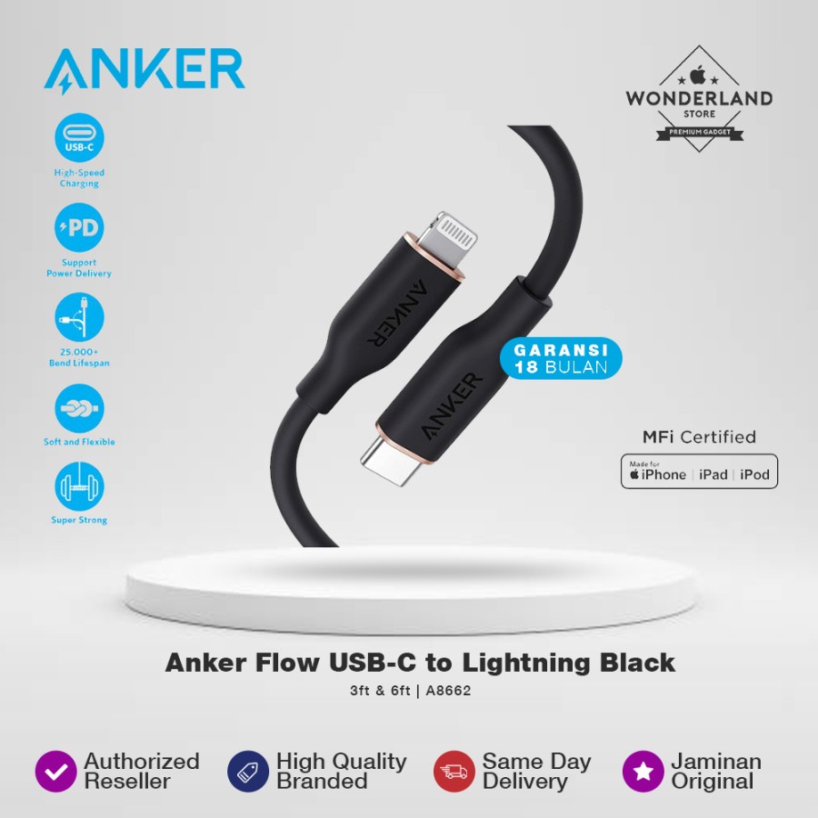 Jual Anker Powerline Iii Flow Usb C To Lightning W Pd Ft Ft A