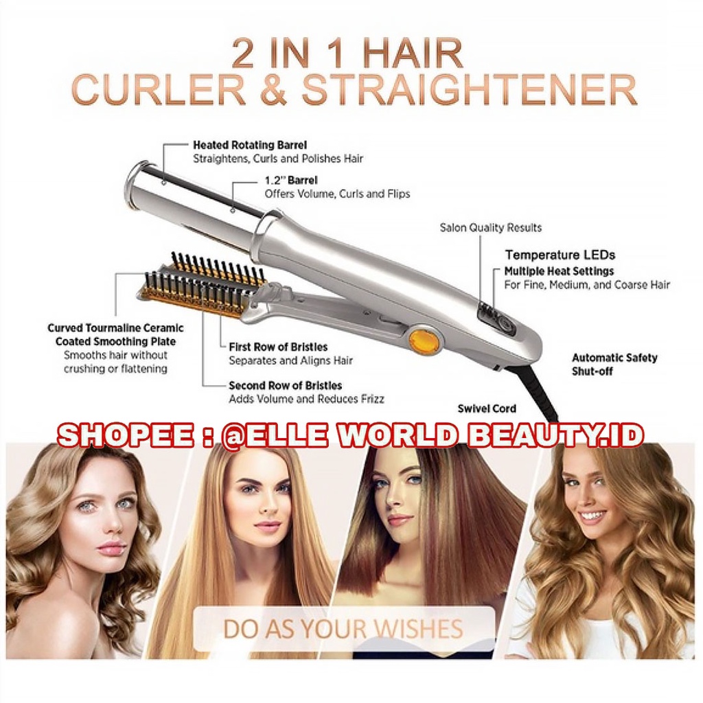 Jual 100% AUTHENTIC INSTYLER IONIC STYLER PRO 2 IN 1 HOT BRUSH AND FLAT ...