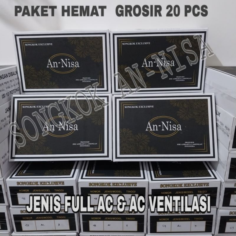 PAKET HEMAT GROSIR PECI SONGKOK KOPIAH HITAM FULL AC AC BIASA TINGGI 7CM 8CM 9CM 10CM MEREK AN NISA