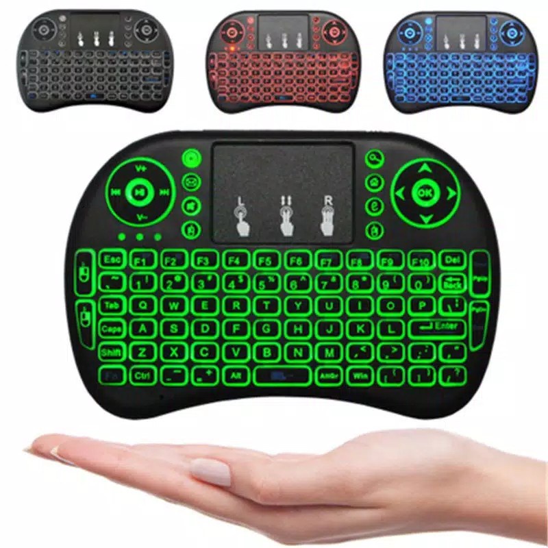 Jual Mini Keyboard Wireless i8 2.4G Handheld Keyboard 3 Color Backlit ...