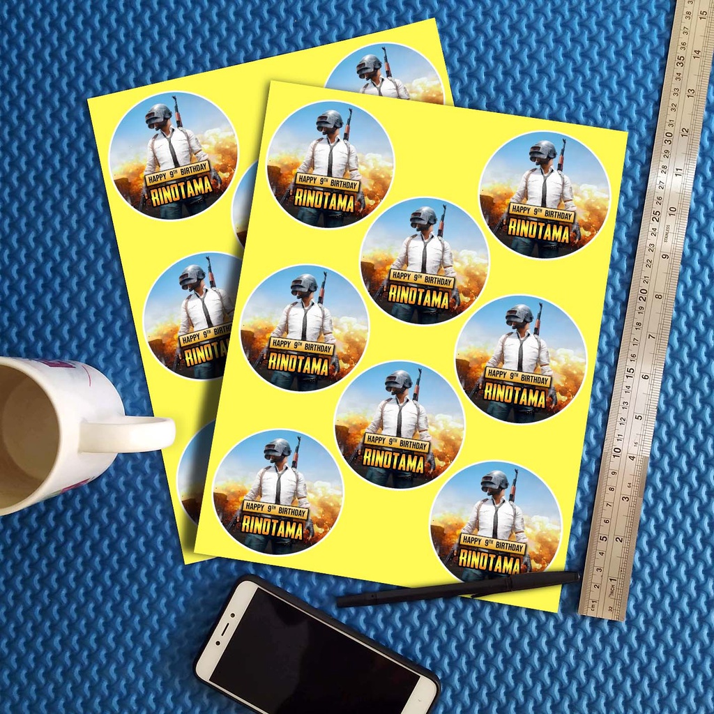 Jual STIKER ULANG TAHUN ANAK PUBG GAME STICKER LABEL BINGKISAN SOUVENIR