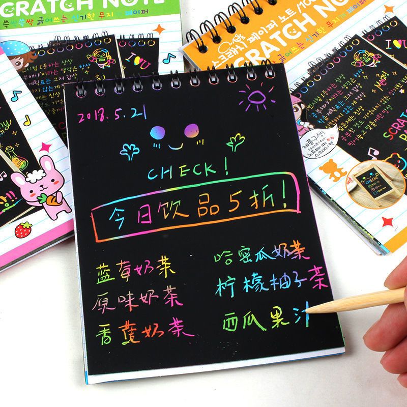 Jual COD-Buku Gambar Gores Magic/Scratch Note Magic / - Merah Muda ...