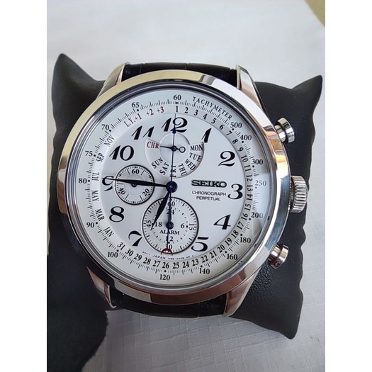 Jual Seiko Quartz SPC253P1 Chronograph Sapphire Leather Jam Tangan Pria SPC253 Shopee Indonesia