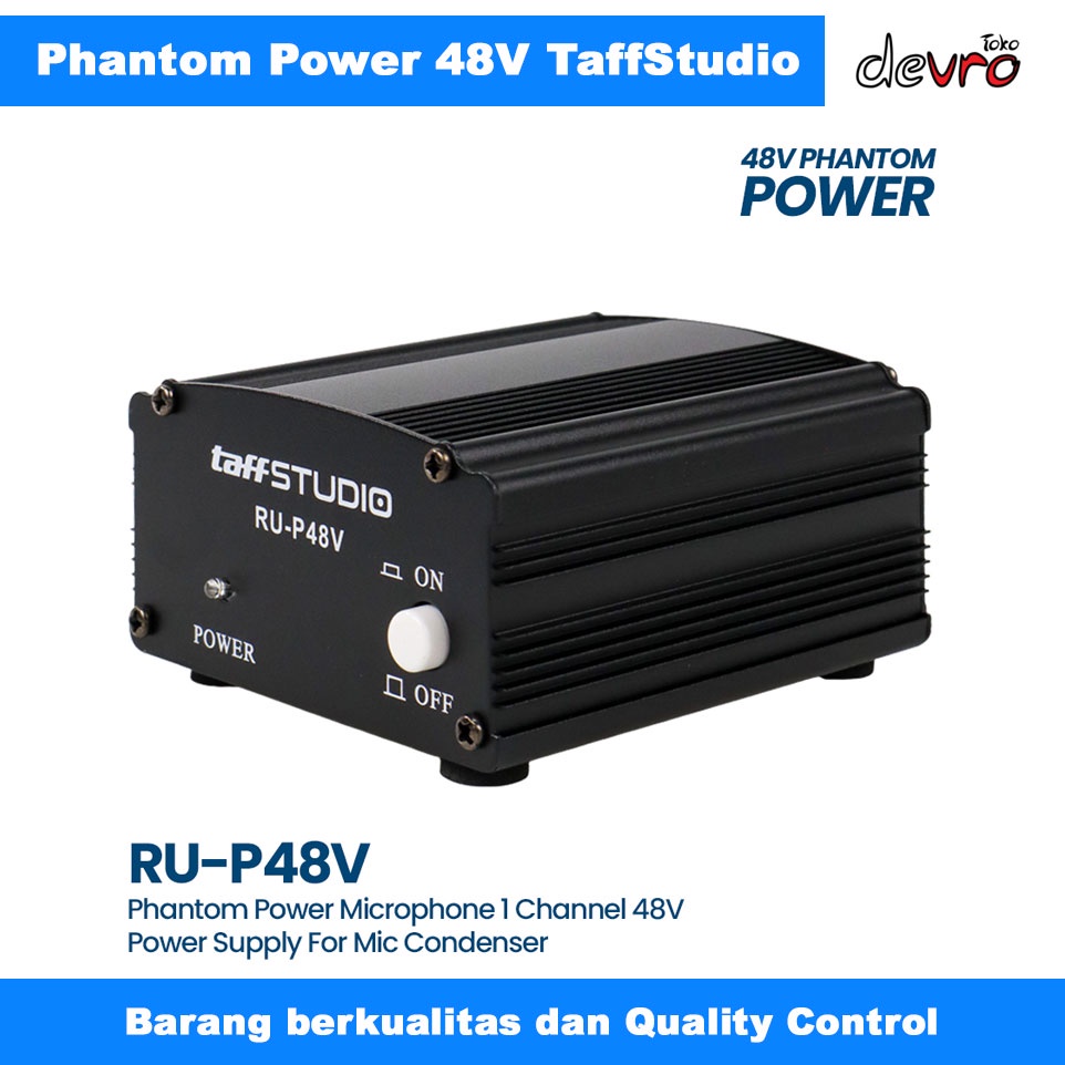 Jual Phantom Power Microphone 1 Channel 48V Supply for Condenser