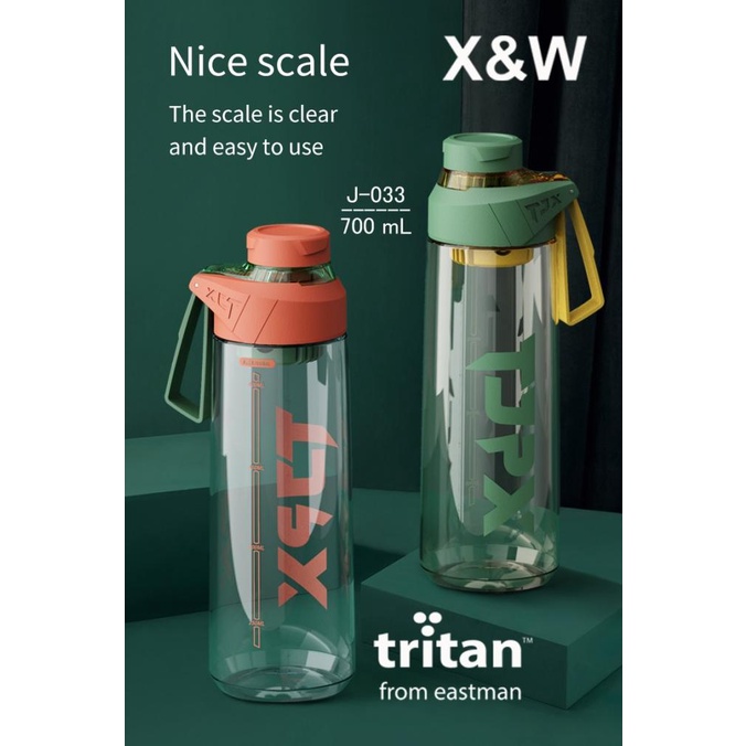 Jual BEST SELLER X&W BOTOL PLASTIK TRITAN J-033 INFUSED WATER WITH ...