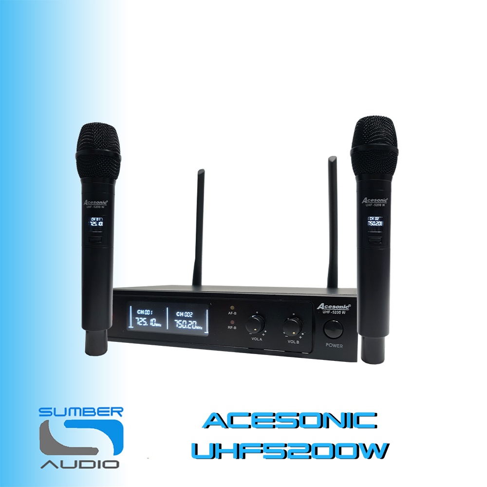 Jual Acesonic UHF 5200W Mic Wireless Microphones Karaoke