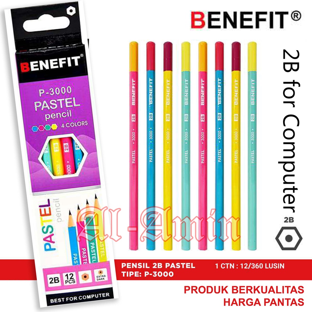 Jual Pensil 2b For Computer Benefit Warna Pastel 1 Lusin Shopee