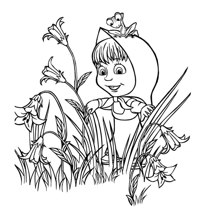 Jual Gambar Sketsa Mewarnai / Masha and The Bear / Part 1 / Gambar