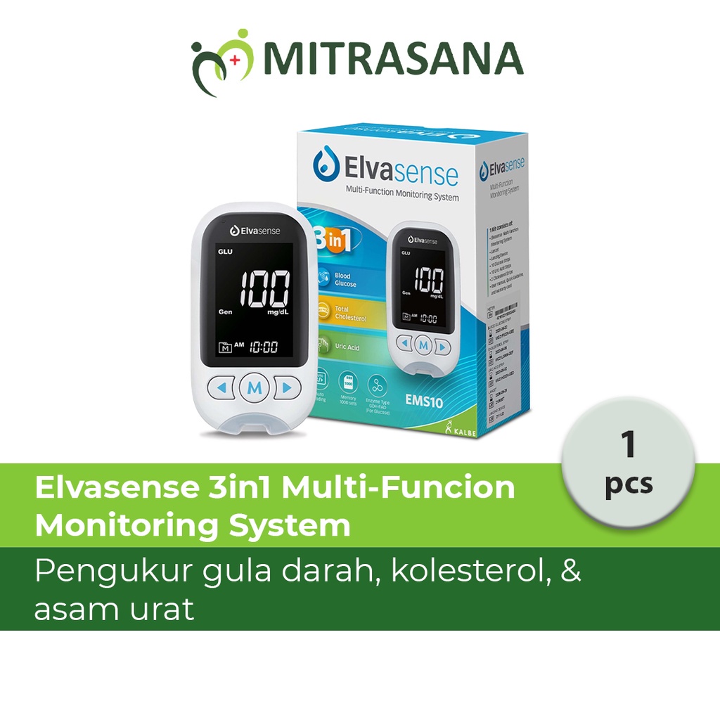 Jual Elvasense MFM 3 In 1 System - Alat Cek 3in1 Elvasense (Gula Darah ...