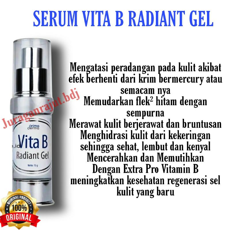 Jual PRIMADERMA SERUM FLEK / KULIT SENSITIF VITA B RADIANT GEL ORIGINAL ...