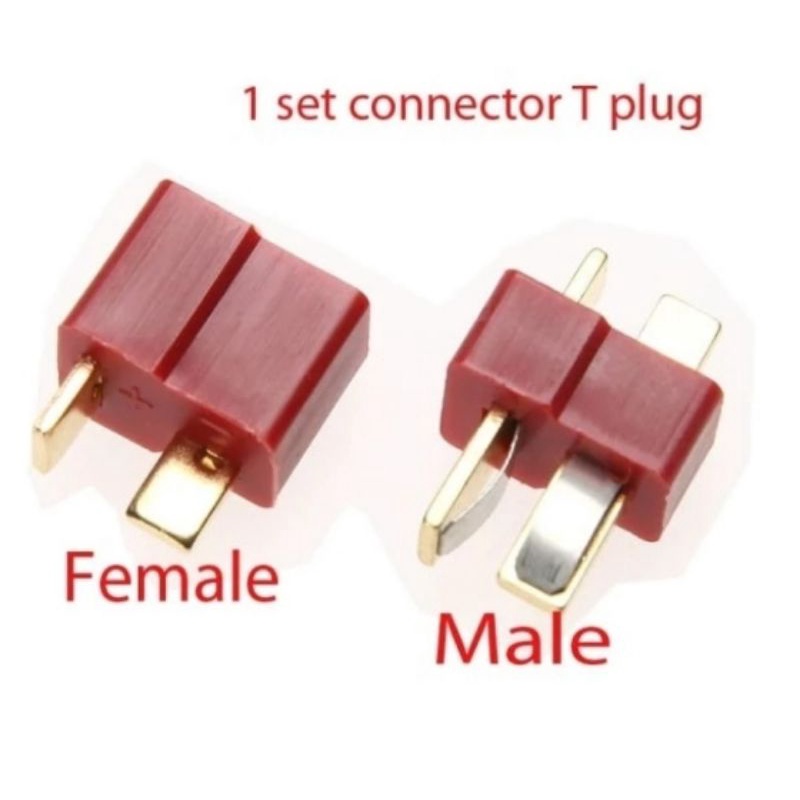 Jual Connector Tplug male female soket t plug set rc cars | Shopee ...