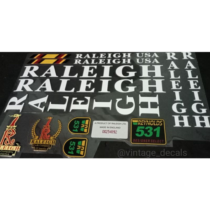 Raleigh Bicycle Stickers