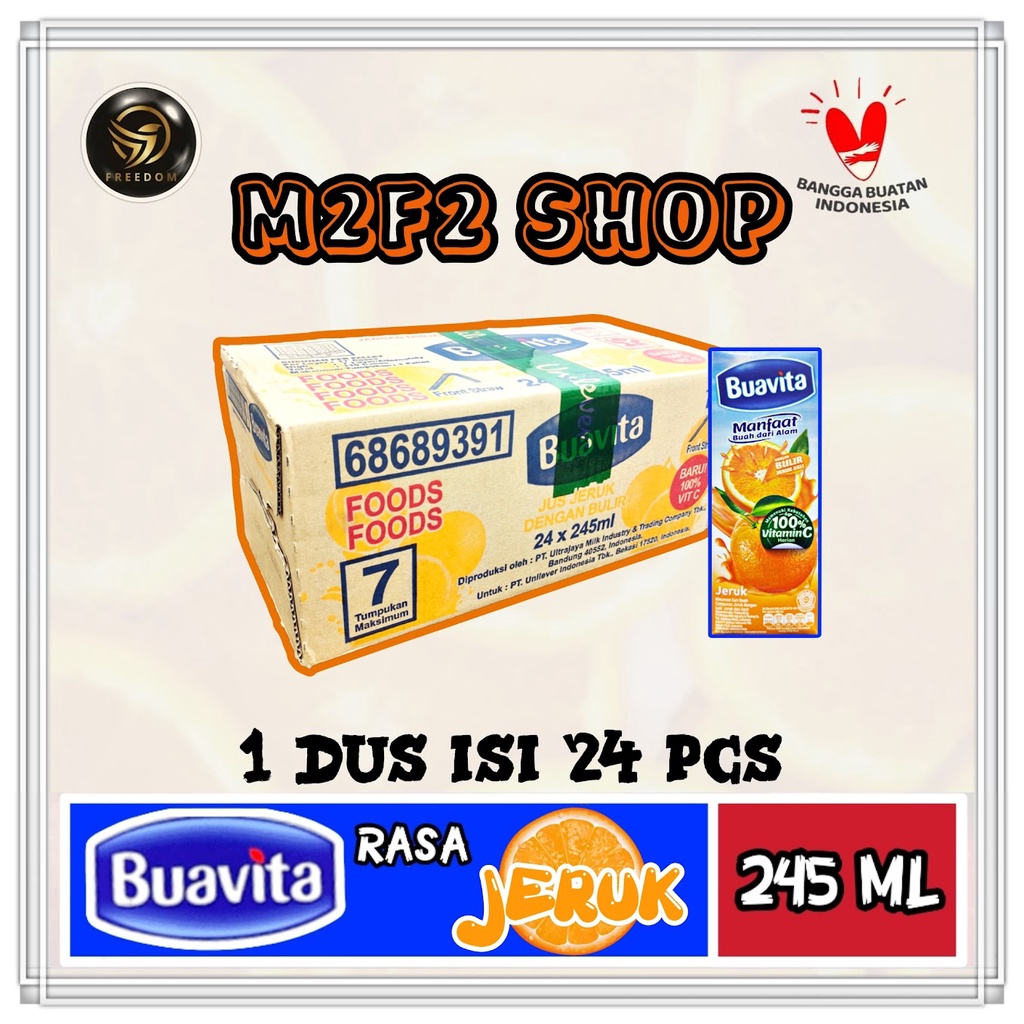 Jual Jus Buavita Rasa Jeruk Kotak | Juice Orange - 245 ml (Kemasan ...