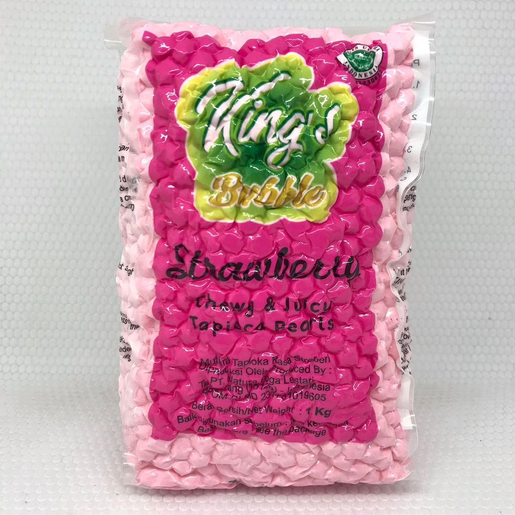 Jual Boba King Strawbery 1kg/ Bobba Strawbery/ Boba Rasa 1kg/ Boba Leci