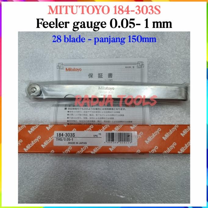 Jual Mitutoyo 184303S Feeler Gauge 0.05 1Mm 28Blade 150Mm Shopee